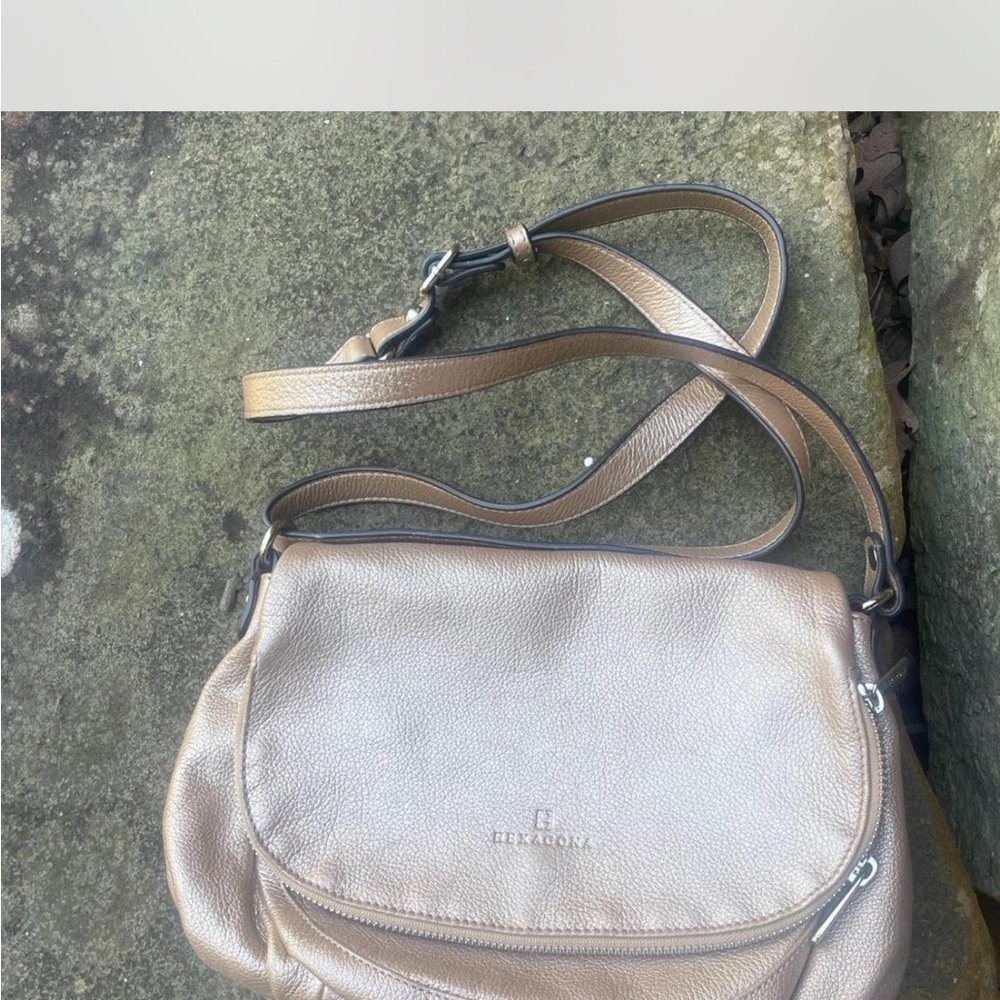 Elegant leather Metallic Crossbody Bag